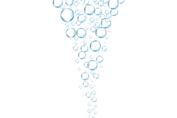 Water bubbles set isolated on white background. Air water bubbles for soda effect, transparent backdrop, icon design, champagne bubbles, texture and wallpaper. Water drops pattern, vector illustration