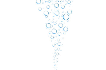 Water bubbles set isolated on white background. Air water bubbles for soda effect, transparent backdrop, icon design, champagne bubbles, texture and wallpaper. Water drops pattern, vector illustration