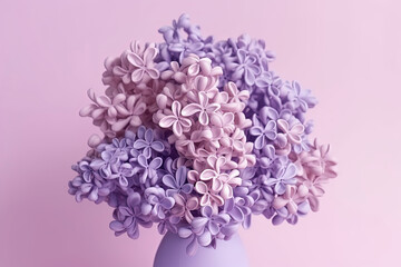 Delicate pink lilac on pastel pink monochrome background