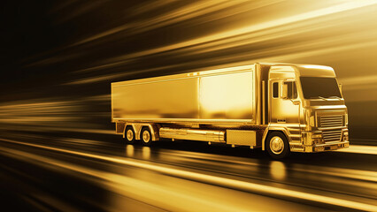 Delivery truck on abstract fast motion blur background. Generative AI