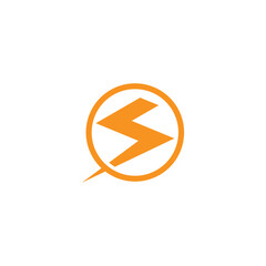 letter s power fast electric logo vector