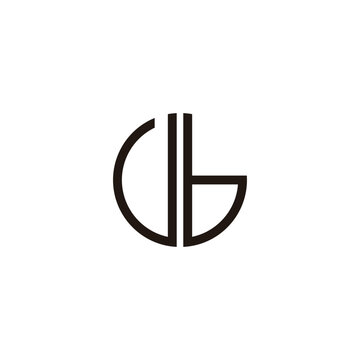 letter vb simple circle geometric logo vector