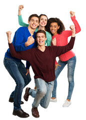 Teenager young cute happy friends