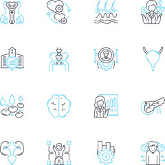 Equal opportunity linear icons set. Access, Diversity, Inclusivity, Fairness, Equity, Empowerment, Progress line vector and concept signs. Justice,Opportunity,Meritocracy outline illustrations