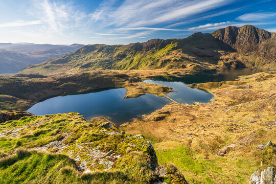 Llyn Llydaw lake in Snowdonia. Wales
