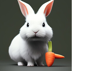 Rabbit with Carrot - AI illustration