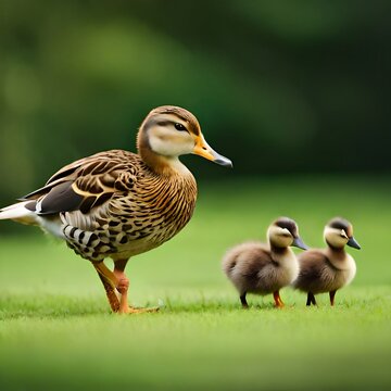 A pata com os seus  patinhos