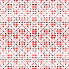Cute heart pattern with dotted style