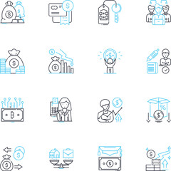 Risk assessment linear icons set. Probability, Consequence, Hazard, Vulnerability, Exposure, Mitigation, Resilience line vector and concept signs. Assessment,Threat,Likelihood outline illustrations