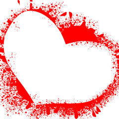 red heart frame with space splash style 