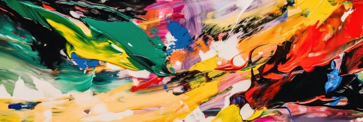 A painting with many colors of paint on it. AI generative image.