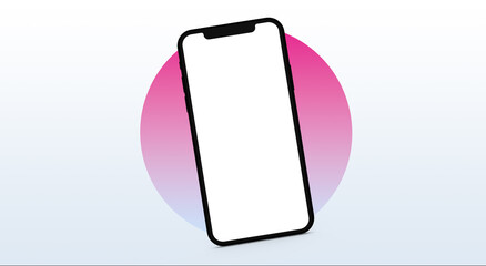Mock up smartphone with white empty screen 3d rendering