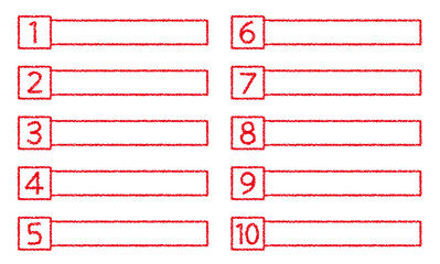 クレヨン素材　数字がついたタイトルデザインセット