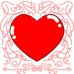 heart with pink scribble frame