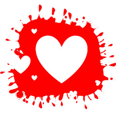 Blood splashes that form a heart symbol