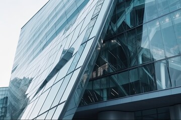 skyscraper with a modern architecture design and a glass facade. Generative AI