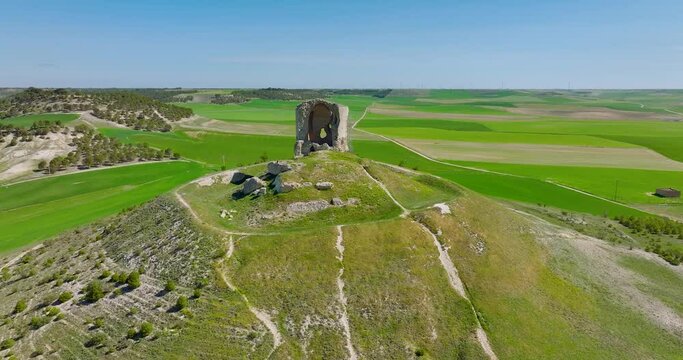 Mota del Marques in Valladolid, aerial panoramic view Spain