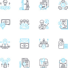 Decision-making linear icons set. Analysis, Evaluation, Judgment, Choice, Selection, Consideration, Deliberation line vector and concept signs. Reasoning,Logic,Discernment outline illustrations
