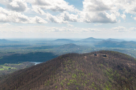 View of a house on a hill from the top of Mount Yonah
