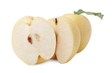 Naklejka na ściany i meble Delicious fresh apple pears isolated on white