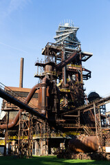 Fototapeta na wymiar Old abandoned metallurgical plant in Vitkovice (Ostrava). Czech Republic