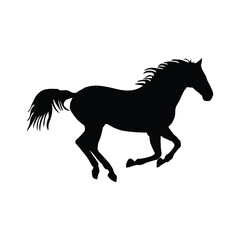 Obraz na płótnie Canvas Horses Silhouette, Horse Racing, Horse Riding Equine Equestrian Race, Jockey Pony Outline Horse Rider Vector 