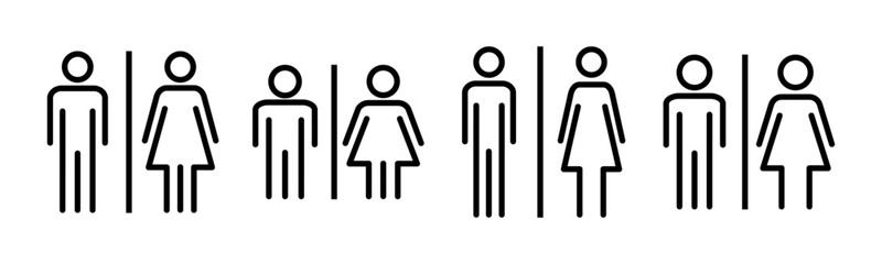Toilet icon vector illustration. Girls and boys restrooms sign and symbol. bathroom sign. wc, lavatory