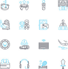 Artistic expression linear icons set. Creativity, Imagination, Inspiration, Painting, Sculpture, Drawing, Photography line vector and concept signs. Dance,Music,Theater outline illustrations