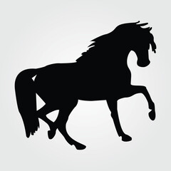 Horses Silhouette, Horse Racing, Horse Riding Equine Equestrian Race, Jockey Pony Outline Horse Rider Vector