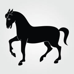 Fototapeta na wymiar Horses Silhouette, Horse Racing, Horse Riding Equine Equestrian Race, Jockey Pony Outline Horse Rider Vector