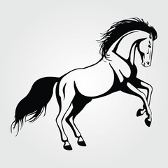 Horses Silhouette, Horse Racing, Horse Riding Equine Equestrian Race, Jockey Pony Outline Horse Rider Vector