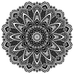 Mehndi Henna Drawing Circular Mandala pattern for tattoo, decoration premium product poster or painting. Decorative ornament in ethnic oriental style. Outline doodle hand draw illustration.