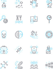 Fototapeta premium Neurosurgery linear icons set. Brain, Spine, Tumor, Aneurysm, Hemorrhage, Headache, Seizure line vector and concept signs. Trauma,Syringomyelia,Hydrocephalus outline illustrations