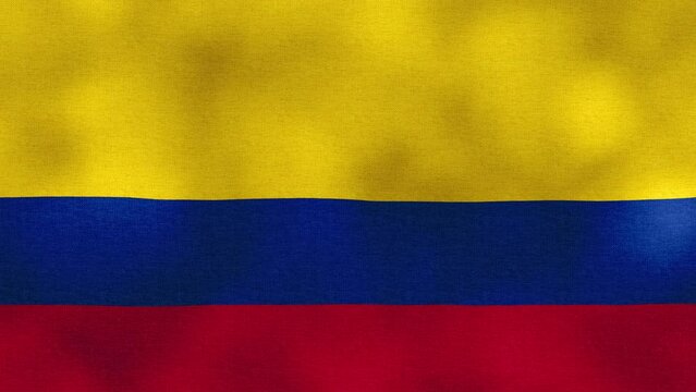 Waving Flag of Colombia video background with vintage vignette overlay effect. Realistic Slow Motion
