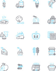 Natural diet linear icons set. Organic, Raw, Whole, Nutrient-dense, Local, Plant-based, Sustainable line vector and concept signs. Superfoods,Pesticide-free,Non-GMO outline illustrations