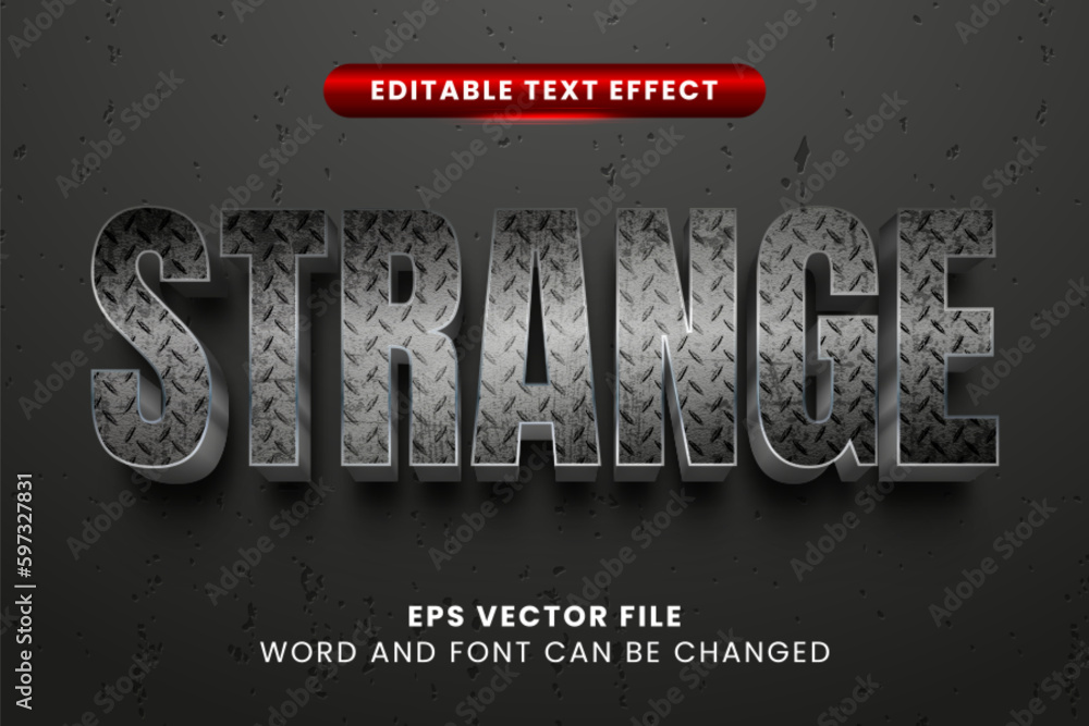 Poster strange grunge style vector text effect