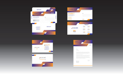 Stationary with Envelope Postcard Business card and Letterhead