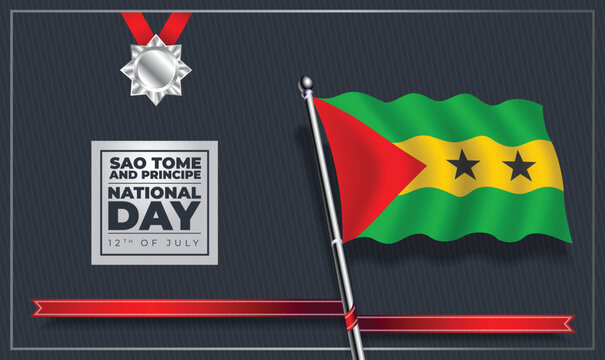 Sao Tome and Principe National Day, Vector Template Design