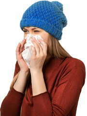 young woman suffering from a cold