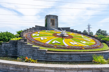 Floral Clock in Niagara Parks, Niagara Falls, Canada in summer.