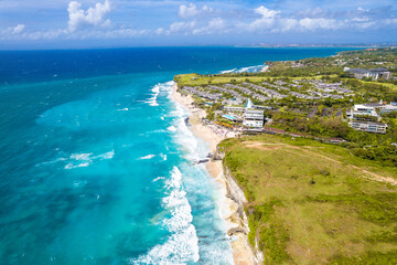 Aerial view of Bingin beach in Bali, Indonesia
