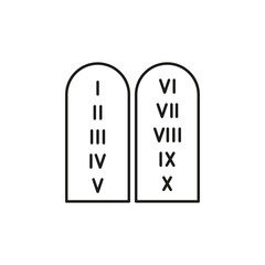Commandments Icon. ten commandments of the tablet. Vector illustration. - obrazy, fototapety, plakaty