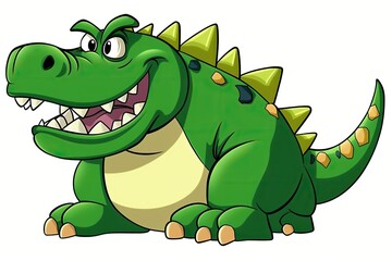 Fototapeta premium cartoon dinosaur roaring with its sharp teeth on display. Generative AI