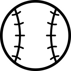 Black line baseball sport outline icon PNG