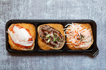 Assorted tofu sushi and bento set