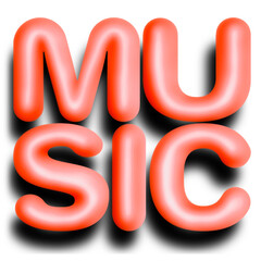 立体的でポップな文字のイラスト、膨らみのある立体的なフォントのイラスト、ポップなデザインのタイポグラフィ