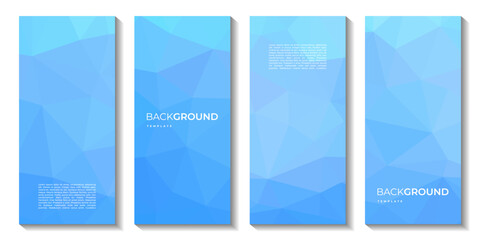 A set of abstract bright blue colorful brochures background with triangles vector illustration