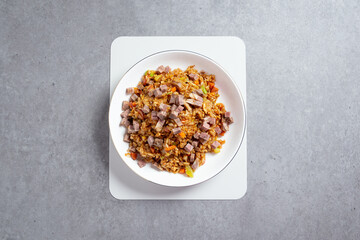 Ham and vegetable fried rice