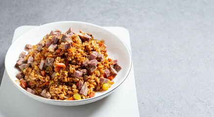 Ham and vegetable fried rice