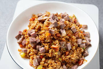 Ham and vegetable fried rice